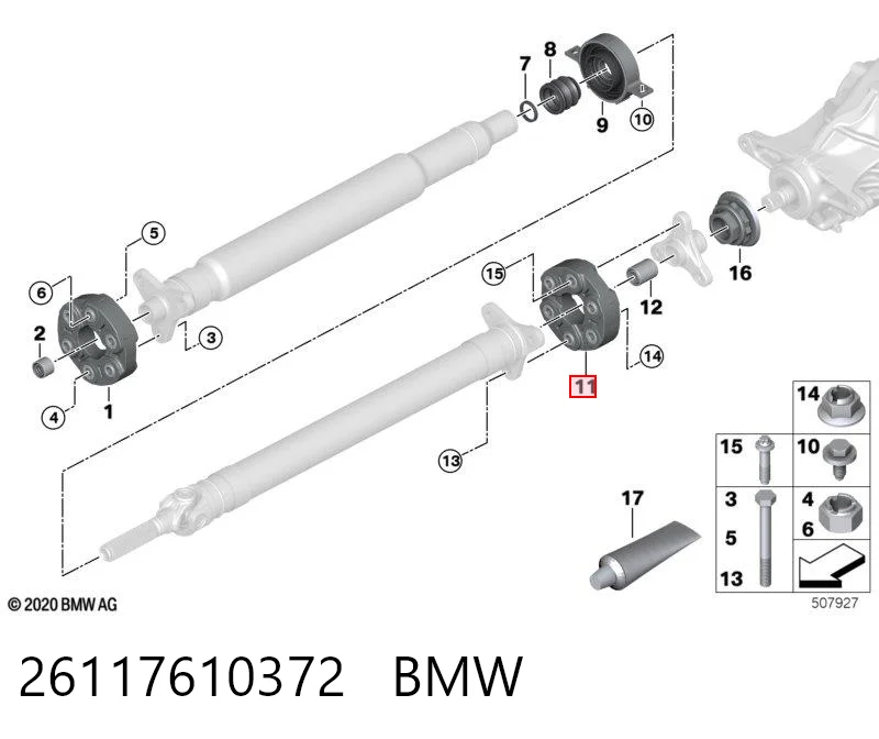 26117610372 BMW Przegub elastyczny (wg kodów 124 411 00 15, 03918)