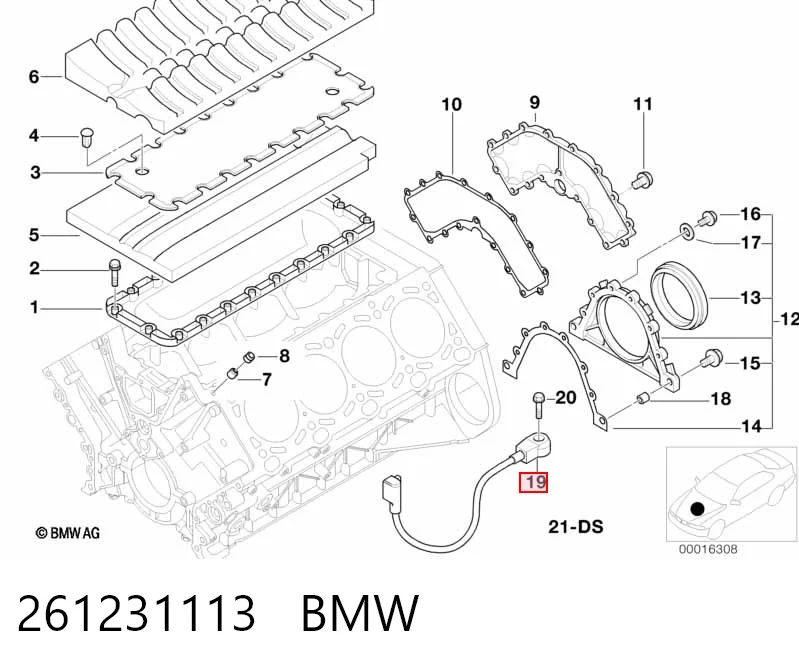 Do koszyka Czujnik stukowy (czujnik spalania stukowego) BMW 5  E39