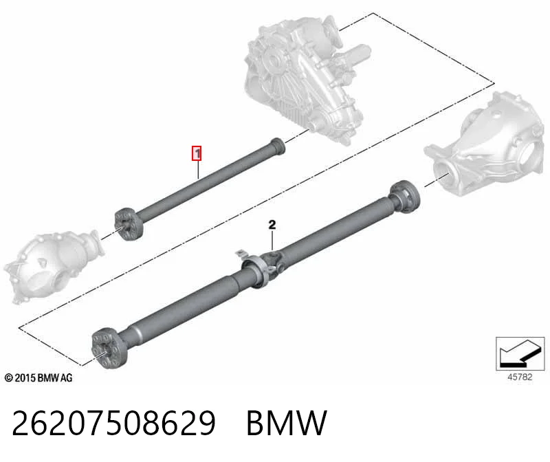 Wał Cardana, do mostu przedniego BMW X5 
