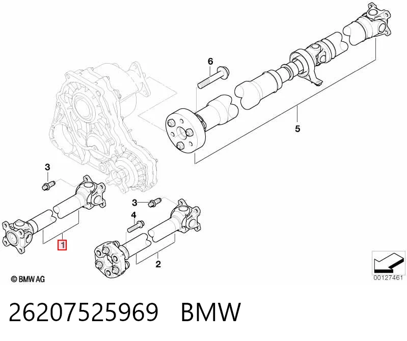 Wał Cardana, do mostu przedniego do BMW X3  E83