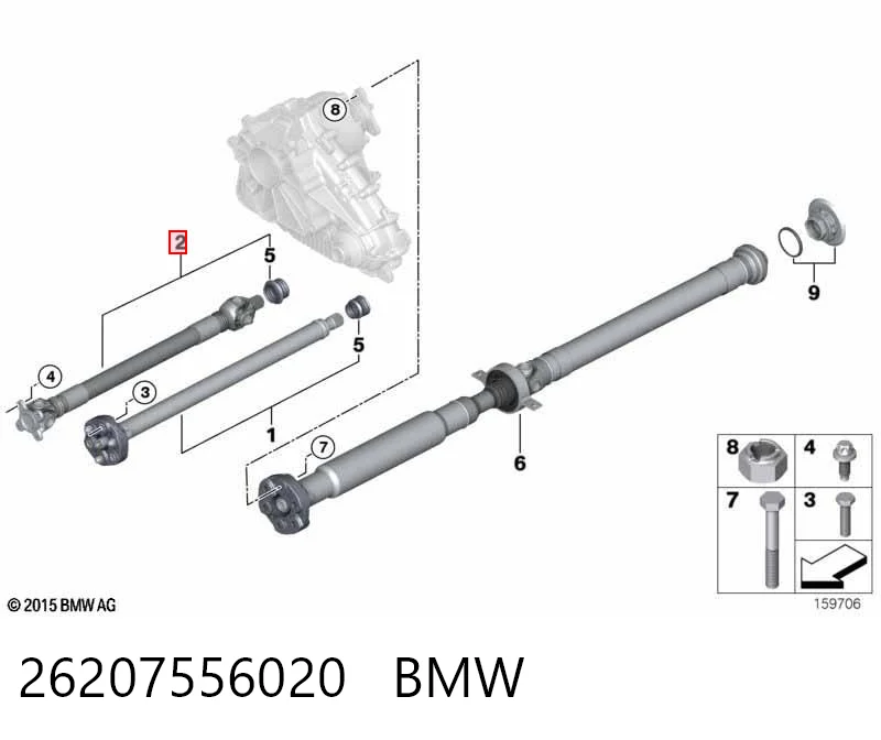 26207556020 BMW Wał Cardana, do mostu przedniego