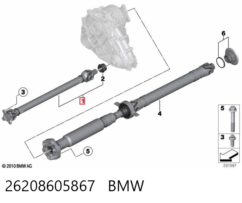26208605867 BMW Wał Cardana, do mostu przedniego