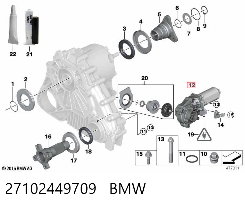 27102449709 BMW Silnik nastawczy skrzyni rozdzielczej