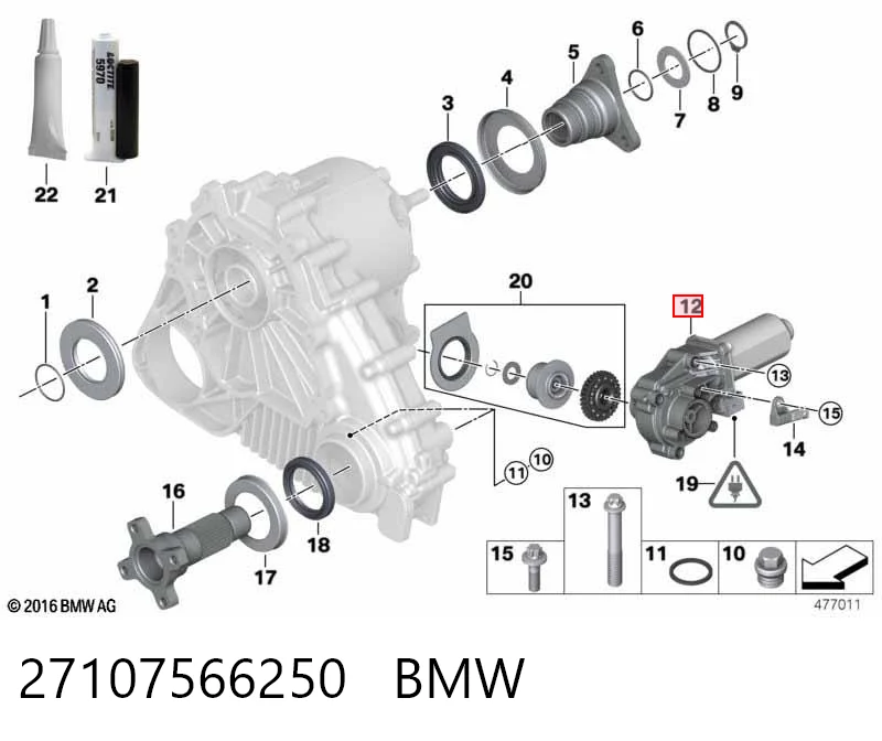 27107566250 BMW Silnik nastawczy skrzyni rozdzielczej