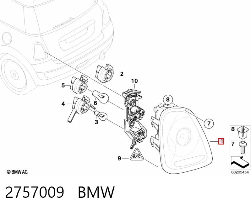 2757009 BMW Lampa zespolona tylna lewa