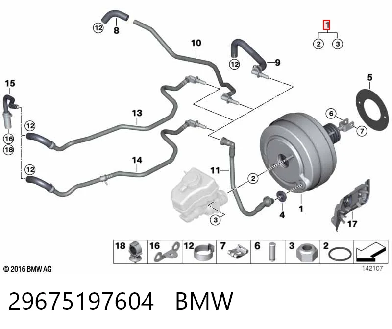Do koszyka Wzmacniacz próżniowy hamulców BMW 1  E81