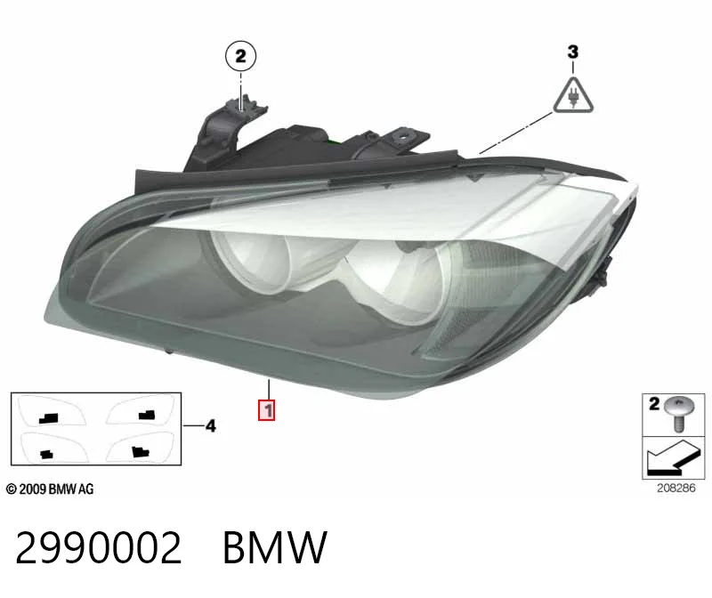 Do koszyka Reflektor prawy BMW X1  E84