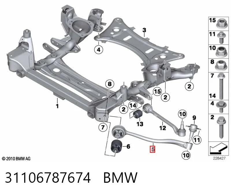 31106787674 BMW Wahacz zawieszenia przedniego dolny prawy