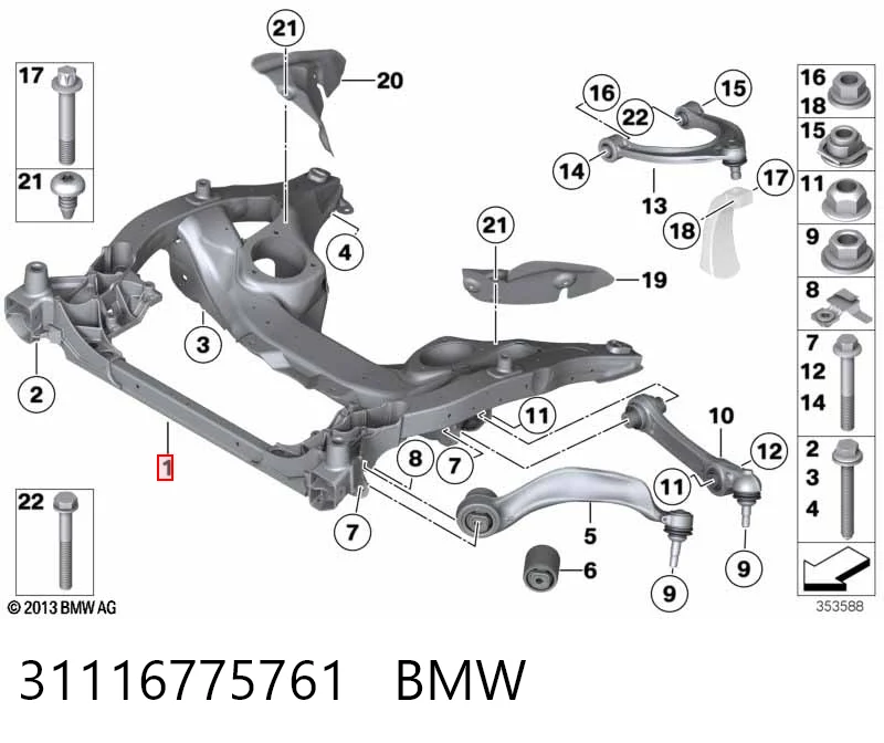Korpus osi przedniej do BMW 5  F10