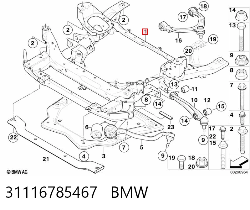 Korpus osi przedniej do BMW X6  E71