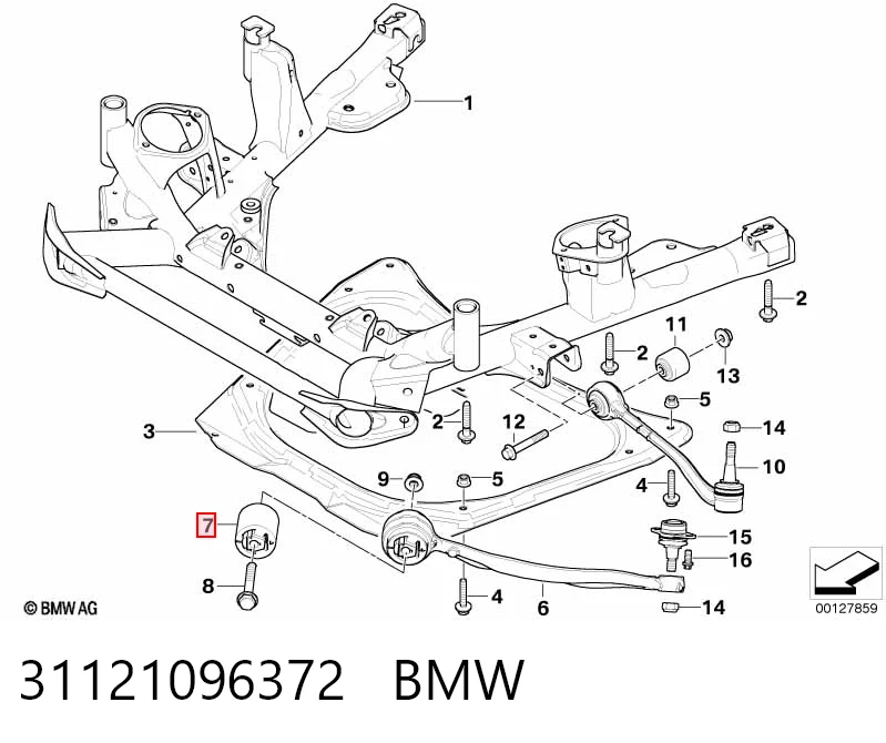31121096372 BMW Silentblock przedniego wahacza dolnego