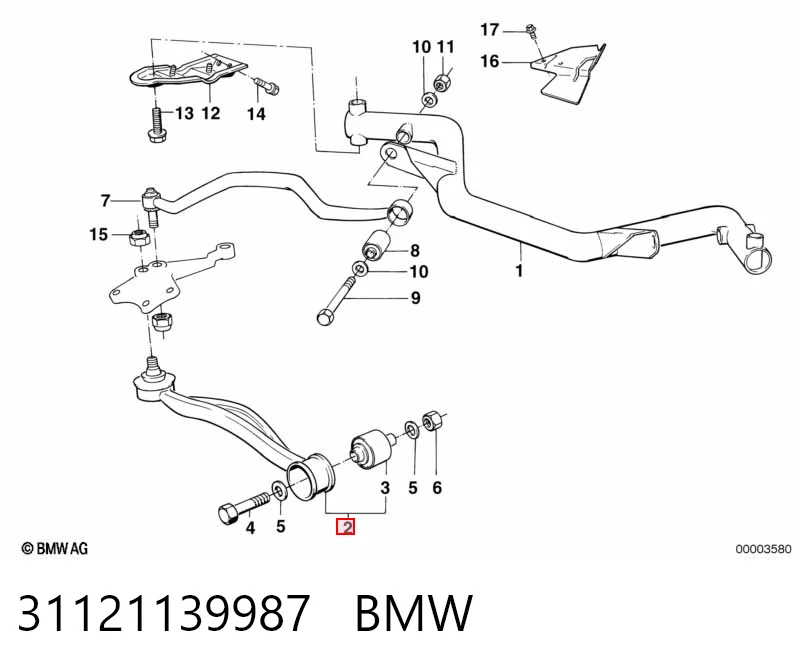 31121139987 BMW Wahacz zawieszenia przedniego dolny lewy