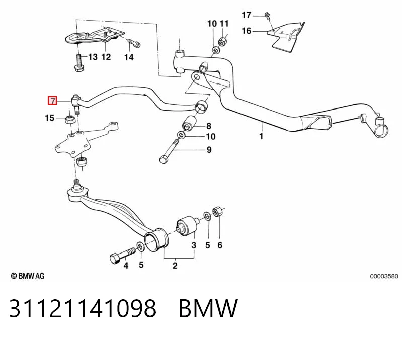 31121141098 BMW Wahacz zawieszenia przedniego prawy górny