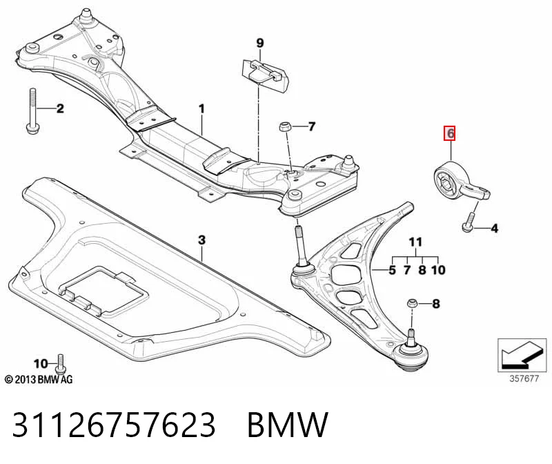 31126757623 BMW Silentblock przedniego wahacza dolnego