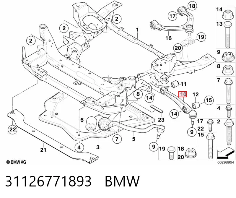 31126771893 BMW Wahacz zawieszenia przedniego dolny lewy