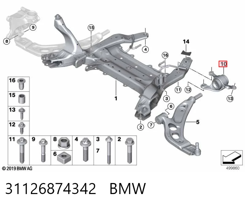 31126874342 BMW Silentblock przedniego wahacza dolnego