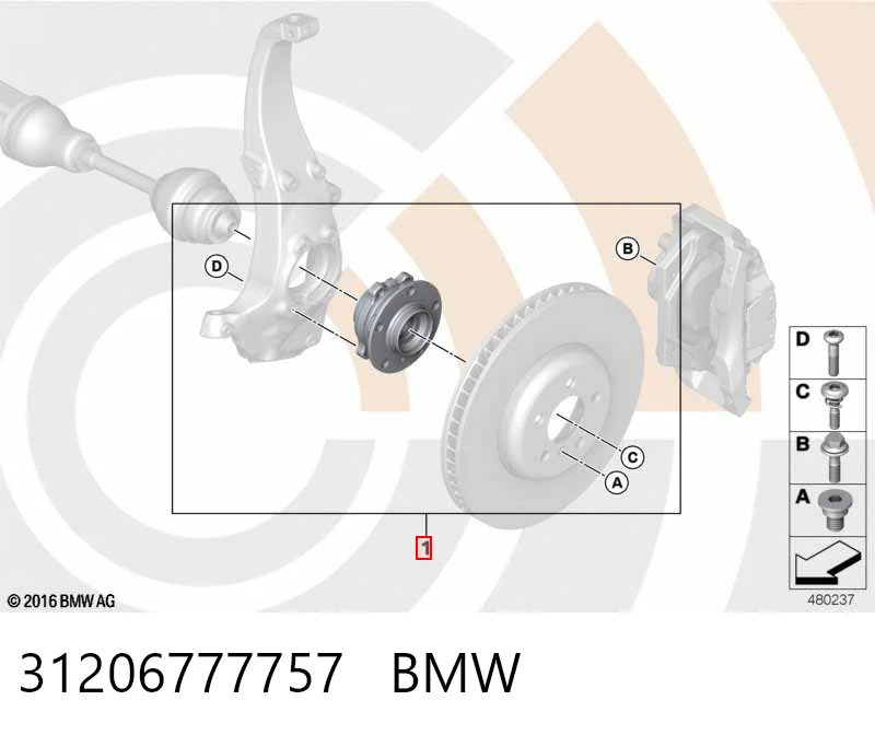 31206777757 BMW Piasta przednia