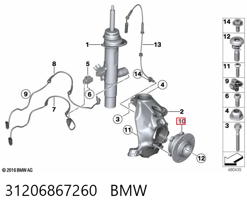 31206867260 BMW Piasta przednia