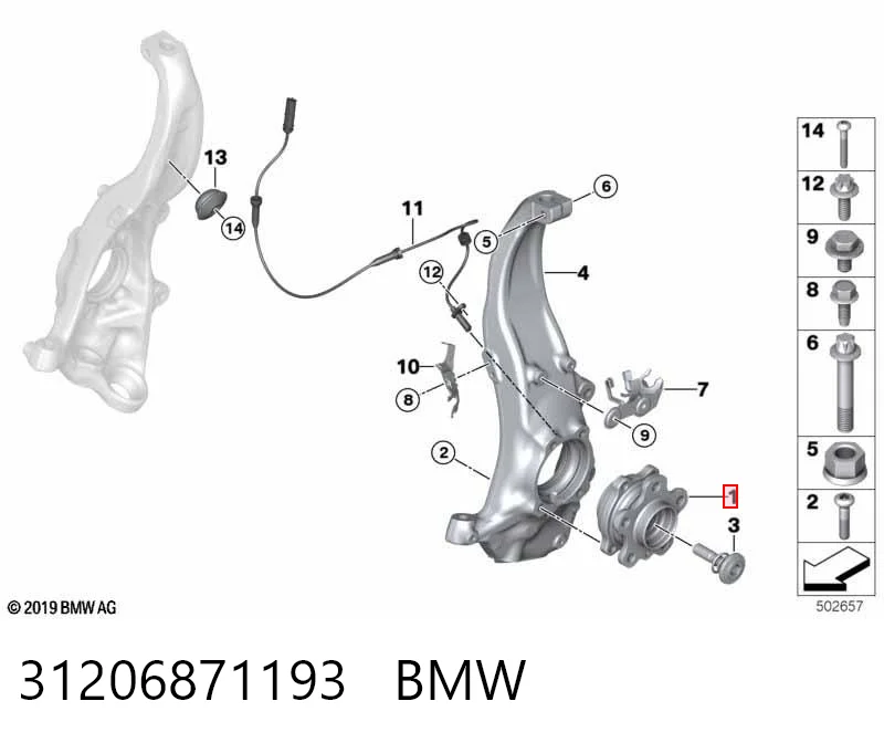 31206871193 BMW Piasta przednia