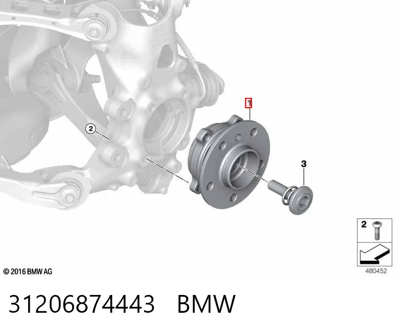 31206874443 BMW Piasta przednia