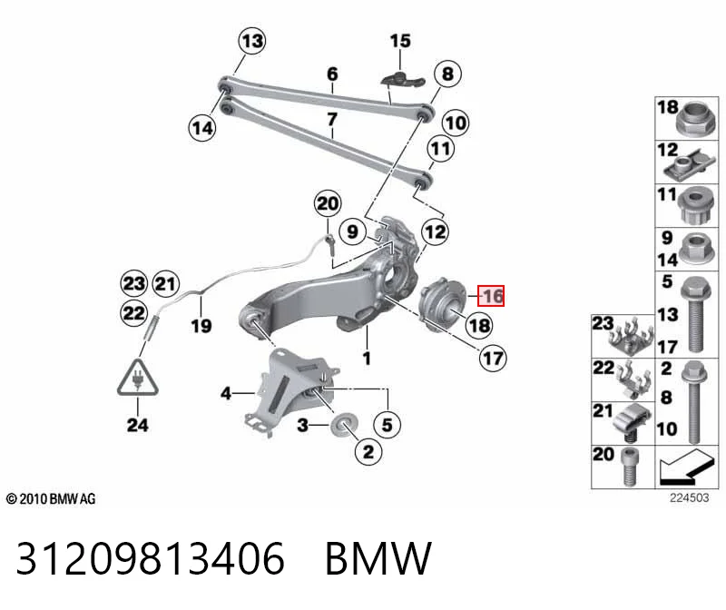 31209813406 BMW Piasta przednia