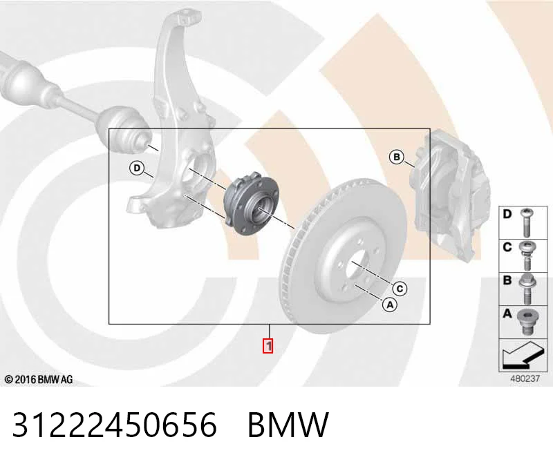 31222450656 BMW Piasta przednia