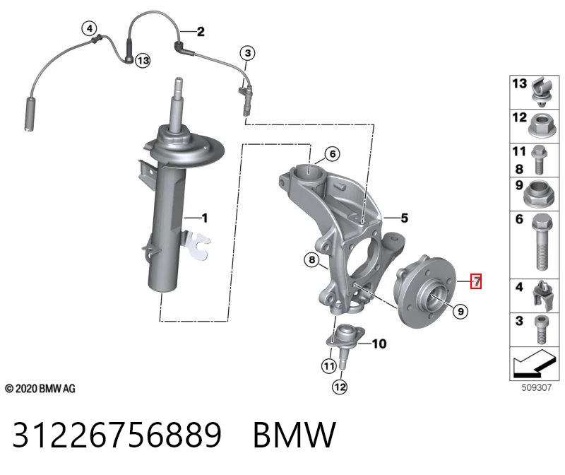 31226756889 BMW Piasta przednia