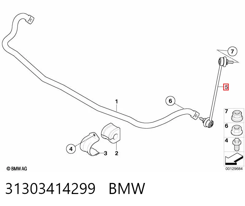 31303414299 BMW Łącznik stabilizatora przedniego lewy