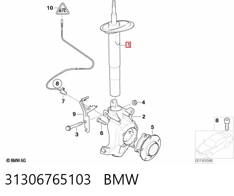 Amortyzator przedni BMW 5 sedana (E60) (2003 - 2009) cena, od 185,84 USD