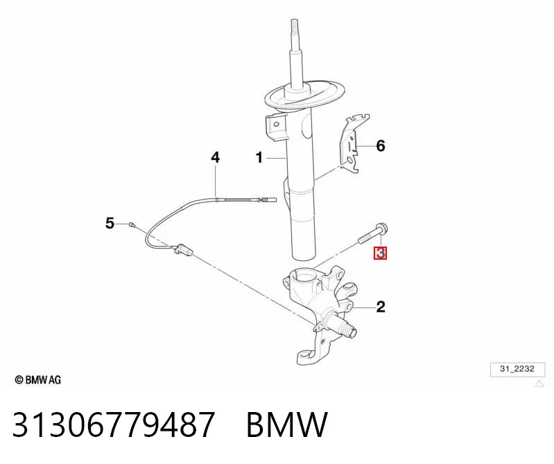 31306779487 BMW Śruba mocowania wahacza przedniego, dolnego