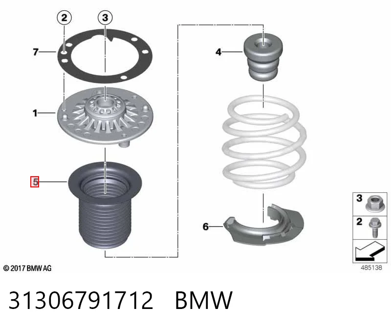 31306791712 BMW Osłona amortyzatora przedniego
