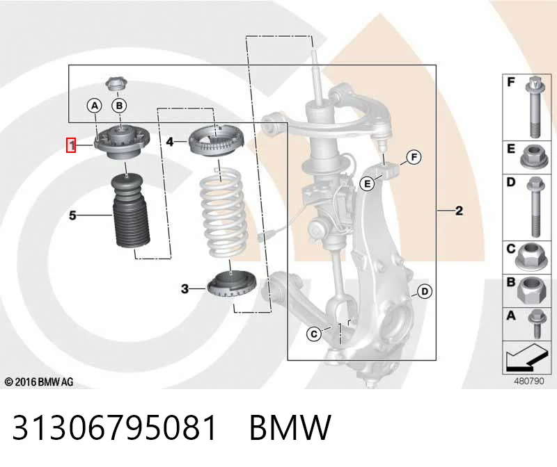 31306795081 BMW Poduszka amortyzatora przedniego