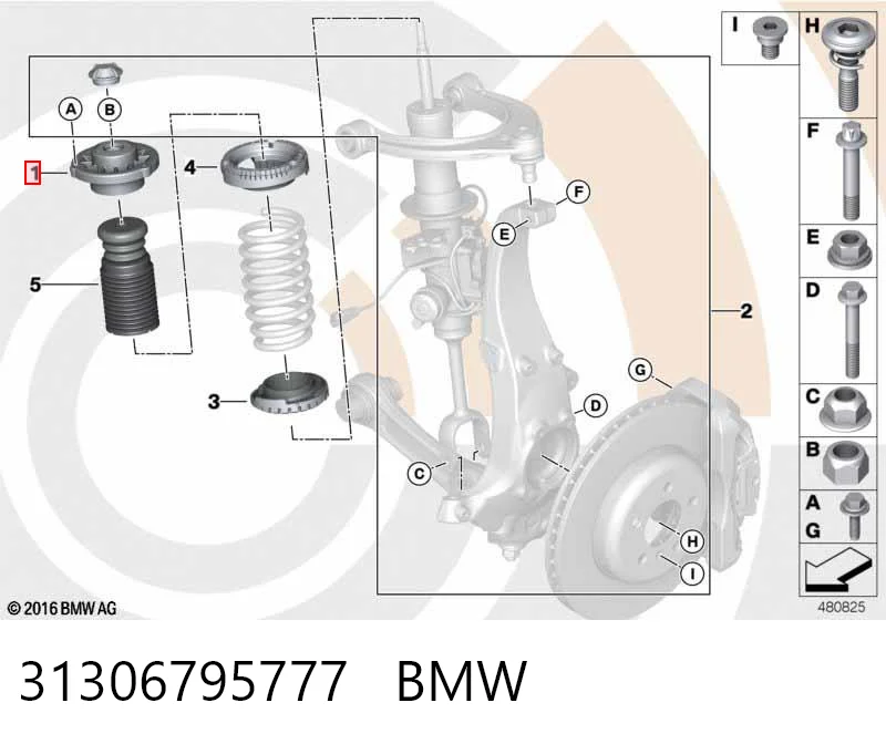 31306795777 BMW Poduszka amortyzatora przedniego