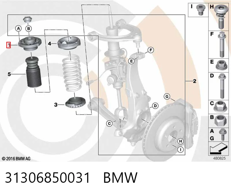 31306850031 BMW Poduszka amortyzatora przedniego