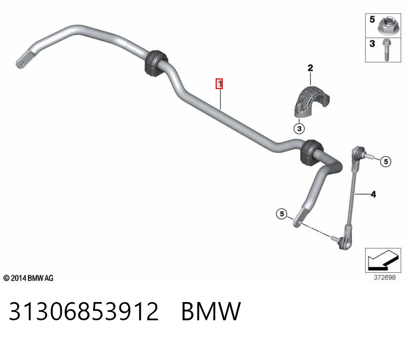 31306853912 BMW Stabilizator przedni
