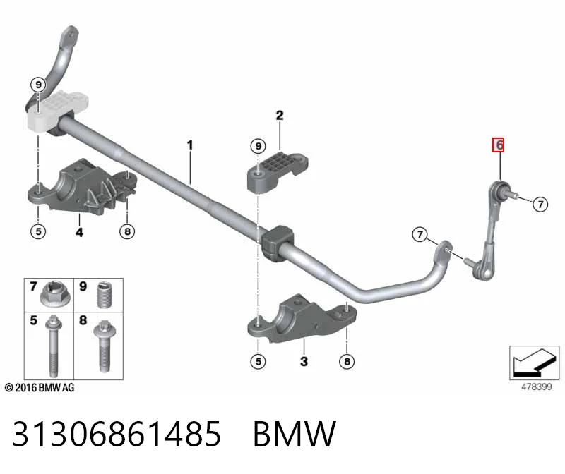 31306861485 BMW Łącznik stabilizatora przedniego