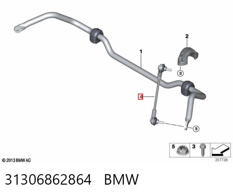 31306862864 BMW Łącznik stabilizatora przedniego