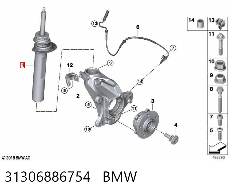 31306886754 BMW Amortyzator przedni prawy