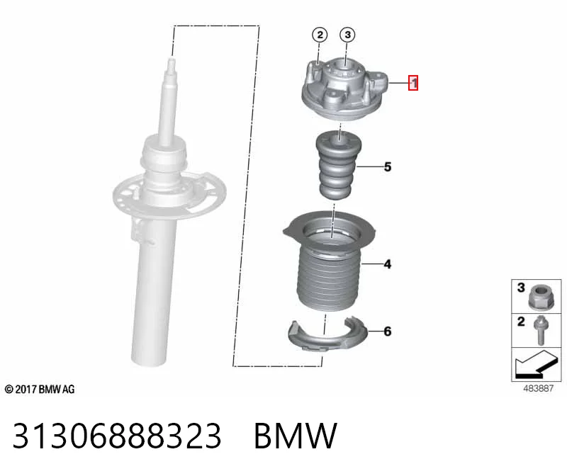 31306888323 BMW Poduszka amortyzatora przedniego