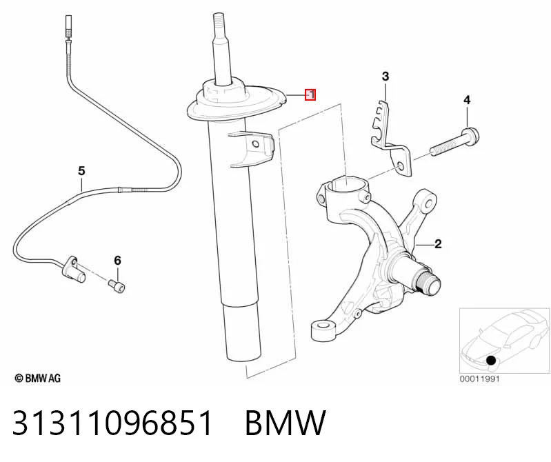31311096851 BMW Amortyzator przedni lewy