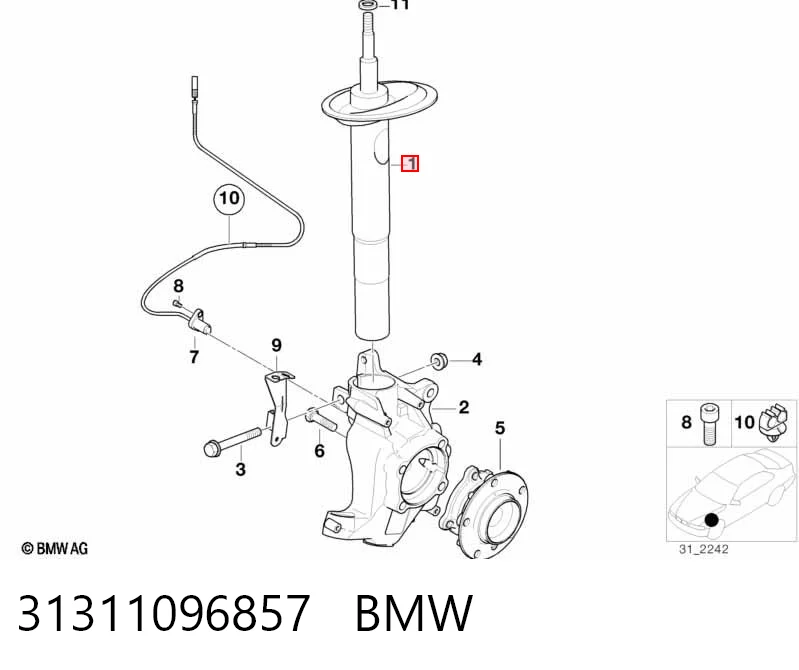 31311096857 BMW Amortyzator przedni