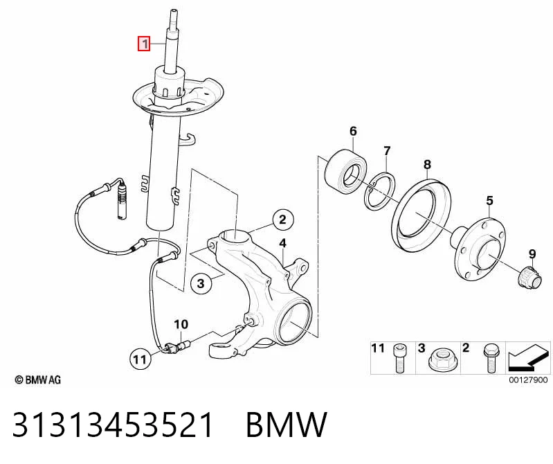 31313453521 BMW Amortyzator przedni lewy