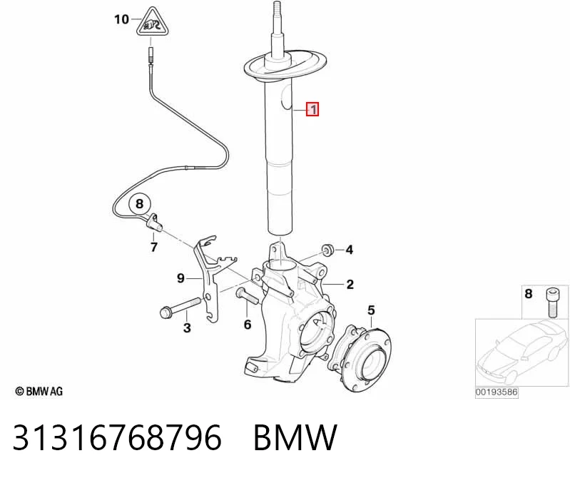 31316768796 BMW Amortyzator przedni prawy