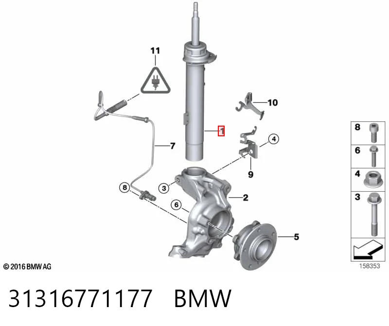 31316771177 BMW Amortyzator przedni lewy