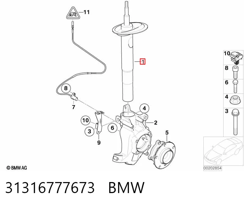 31316777673 BMW Amortyzator przedni lewy