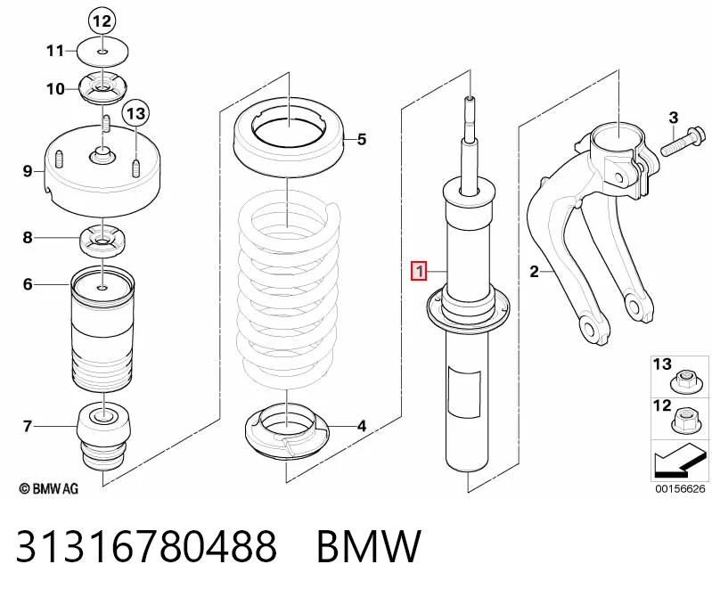 31316780488 BMW Amortyzator przedni