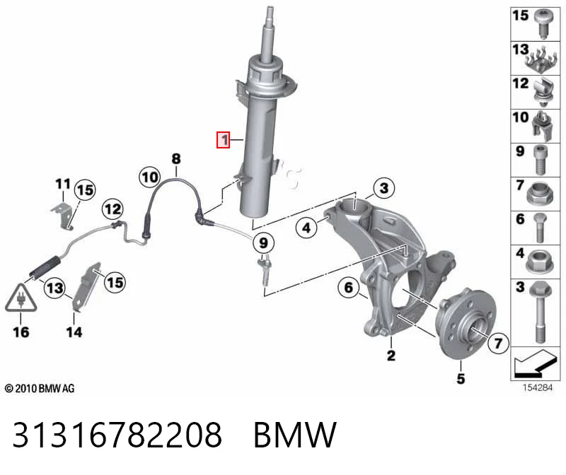 31316782208 BMW Amortyzator przedni prawy