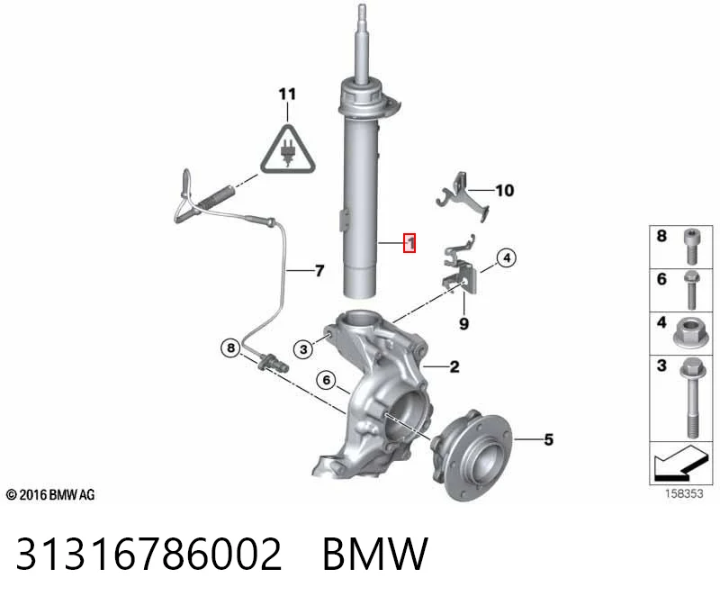 31316786002 BMW Amortyzator przedni prawy