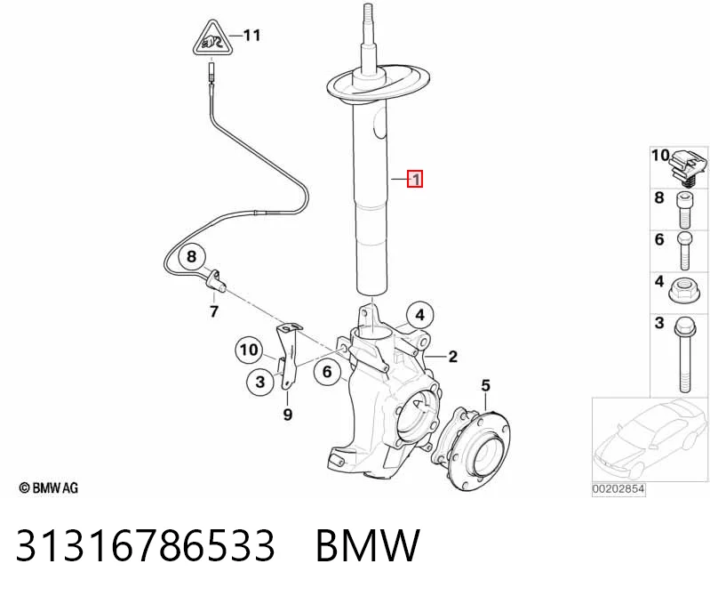 31316786533 BMW Amortyzator przedni lewy