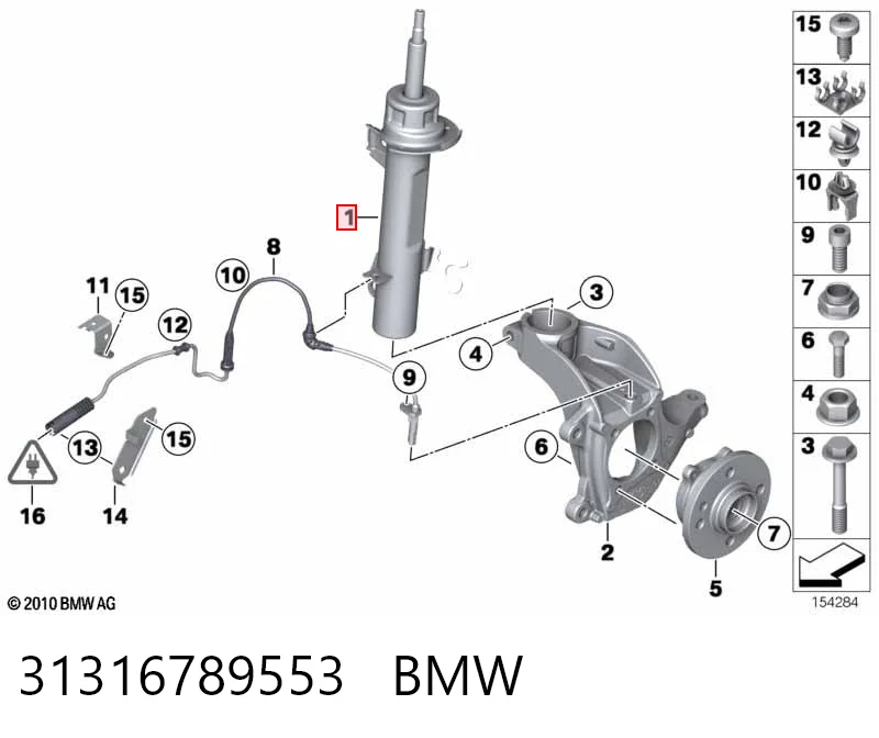 31316789553 BMW Amortyzator przedni lewy